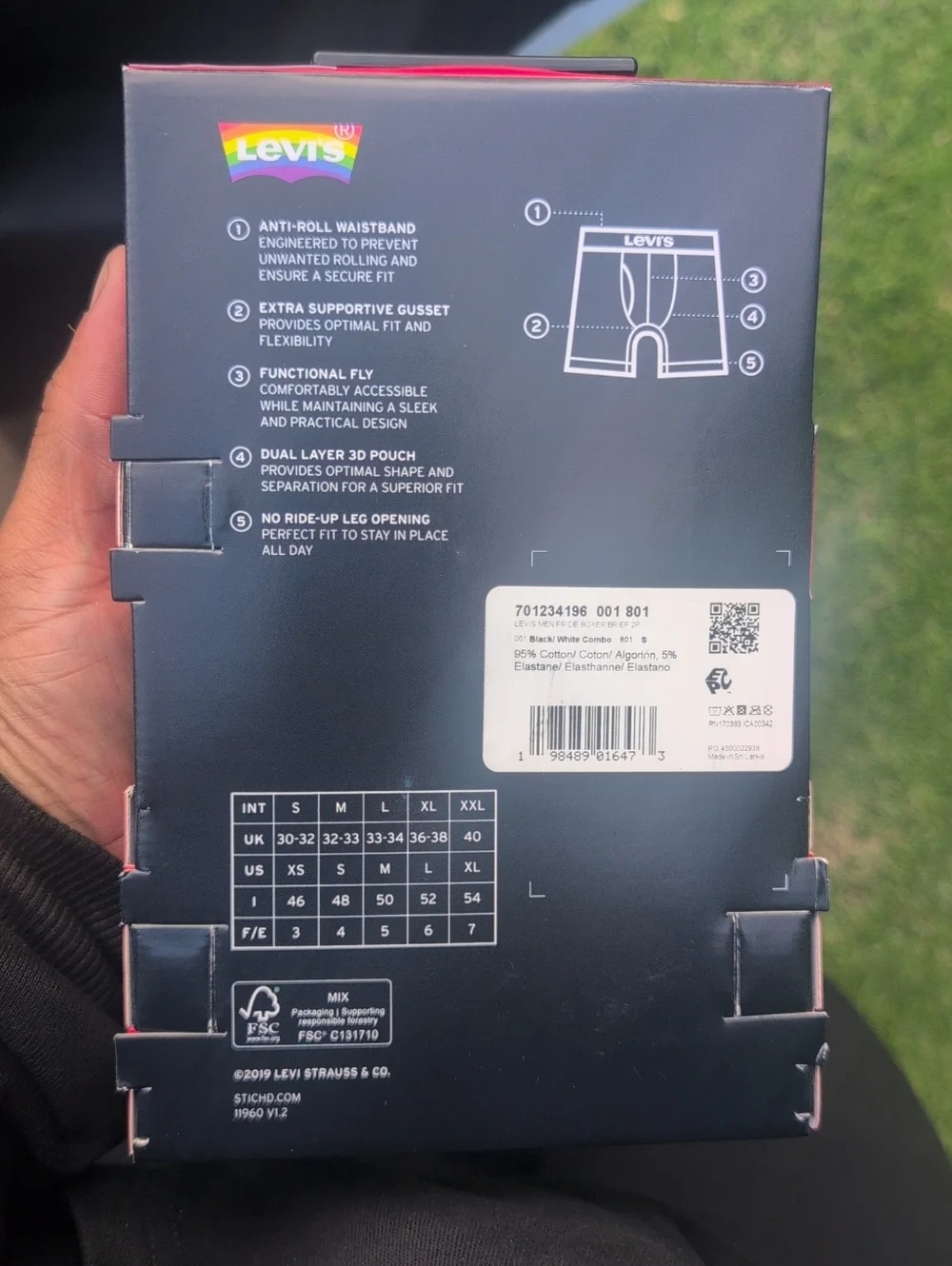 Levi's 2-Pack Boxer Briefs — White & Black